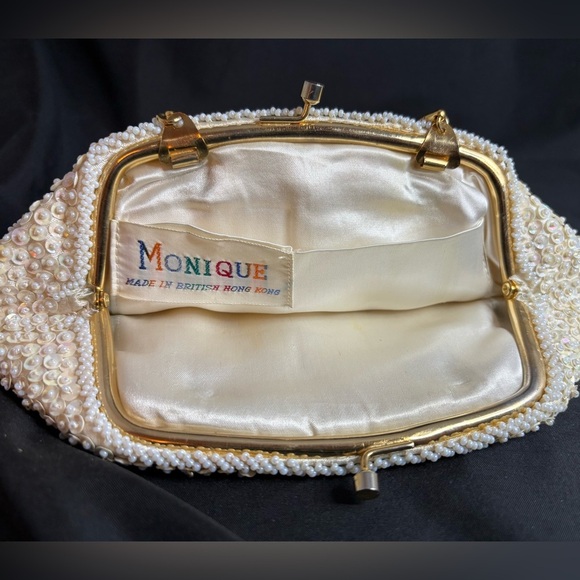 Vtg Beaded cream bag - Picture 5 of 7